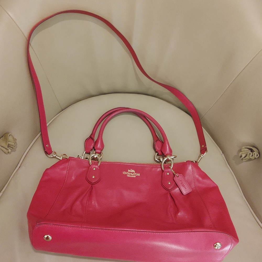 COACH Leather Satchel Tote Shoulder Crossbody Bag